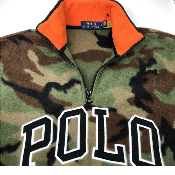 Polo Ralph Lauren Camo Fleece Quarter Zip Pullover Sz S - Picture 4 of 8